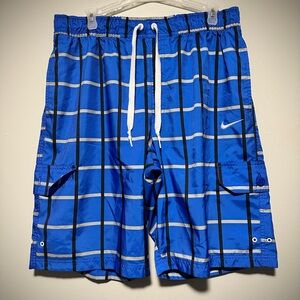 Nike Men's Blue Checkered Swim Shorts